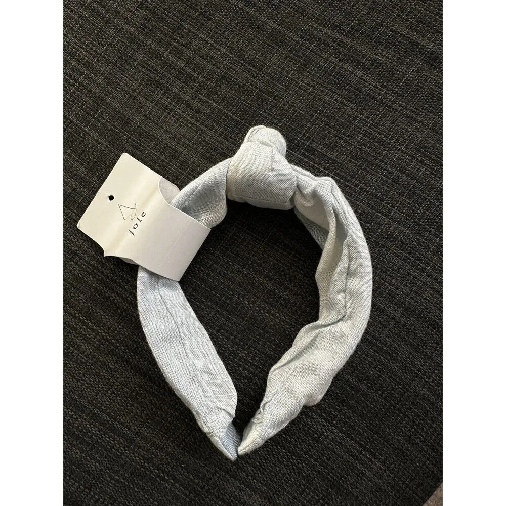 New Joie Linen Blend Stripe Dress Spaghetti Strap Blue Mommy & Me 10 w/ headband - Image 6