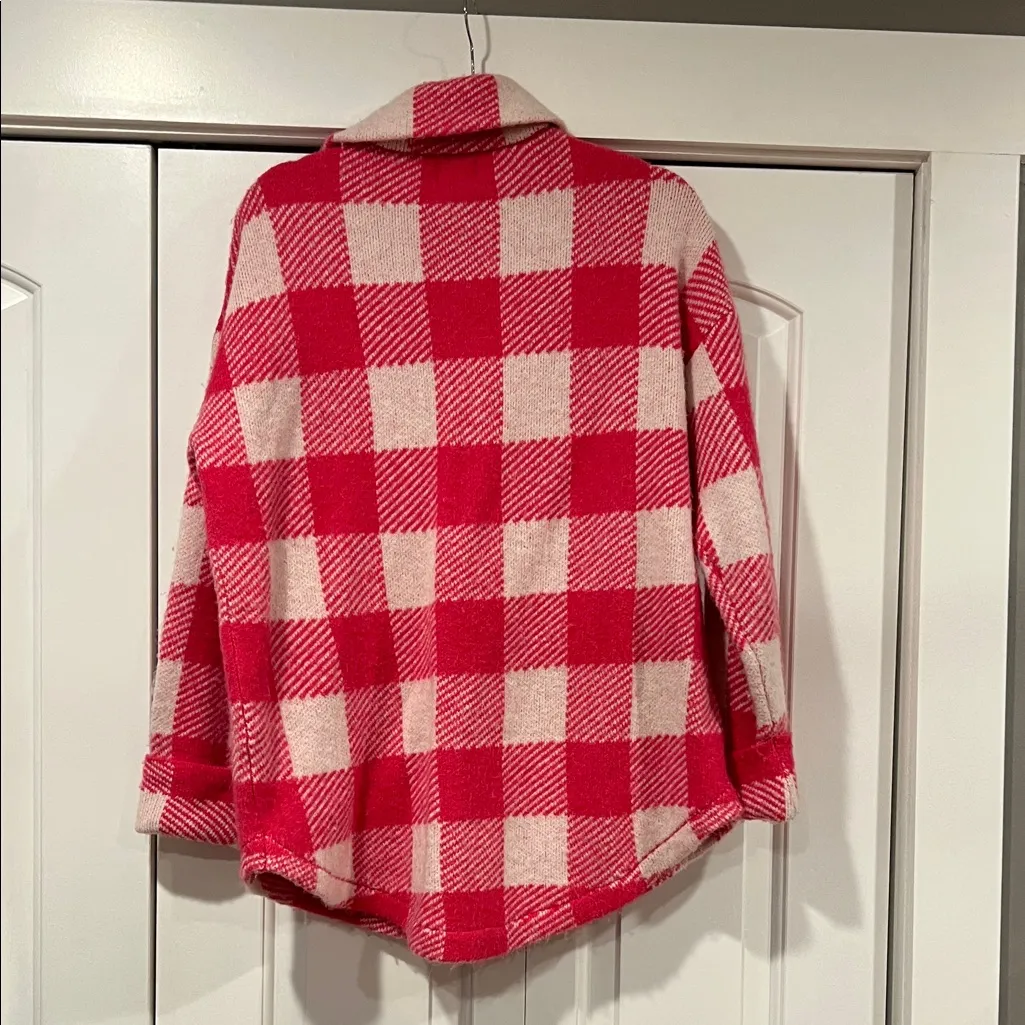 Sundry Pink Checkered Long Sleeve Shacket size‎ 1 - Image 6