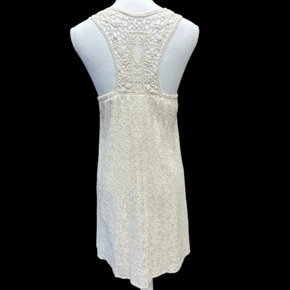 Maurices Stunning‎ Racer Back Dress Cream Color Crochet Lace Sz M Boho Feminine - Image 7