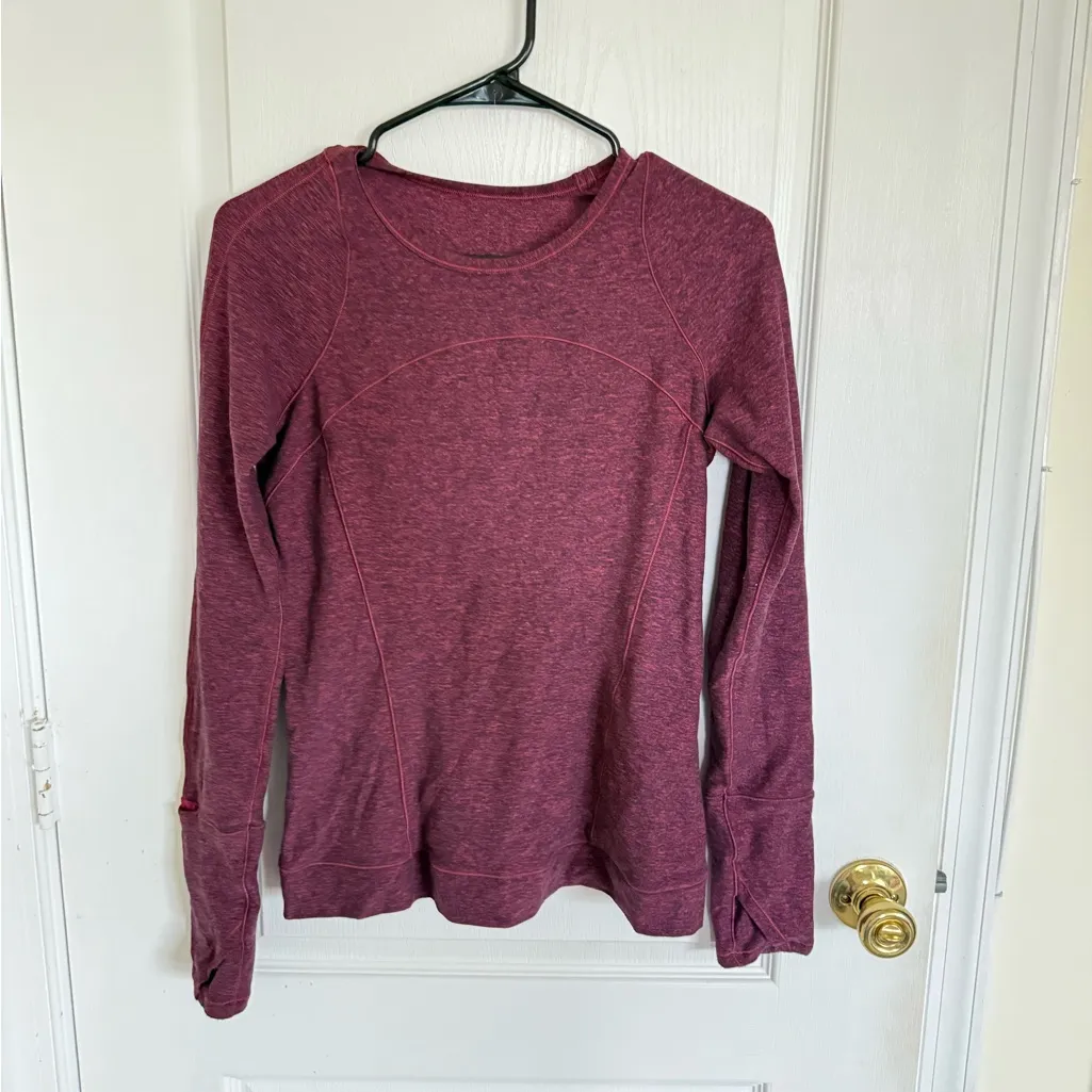 Lululemon Cypress Kiss Long Sleeve
Heathered Star Ruby / Black - Image 4