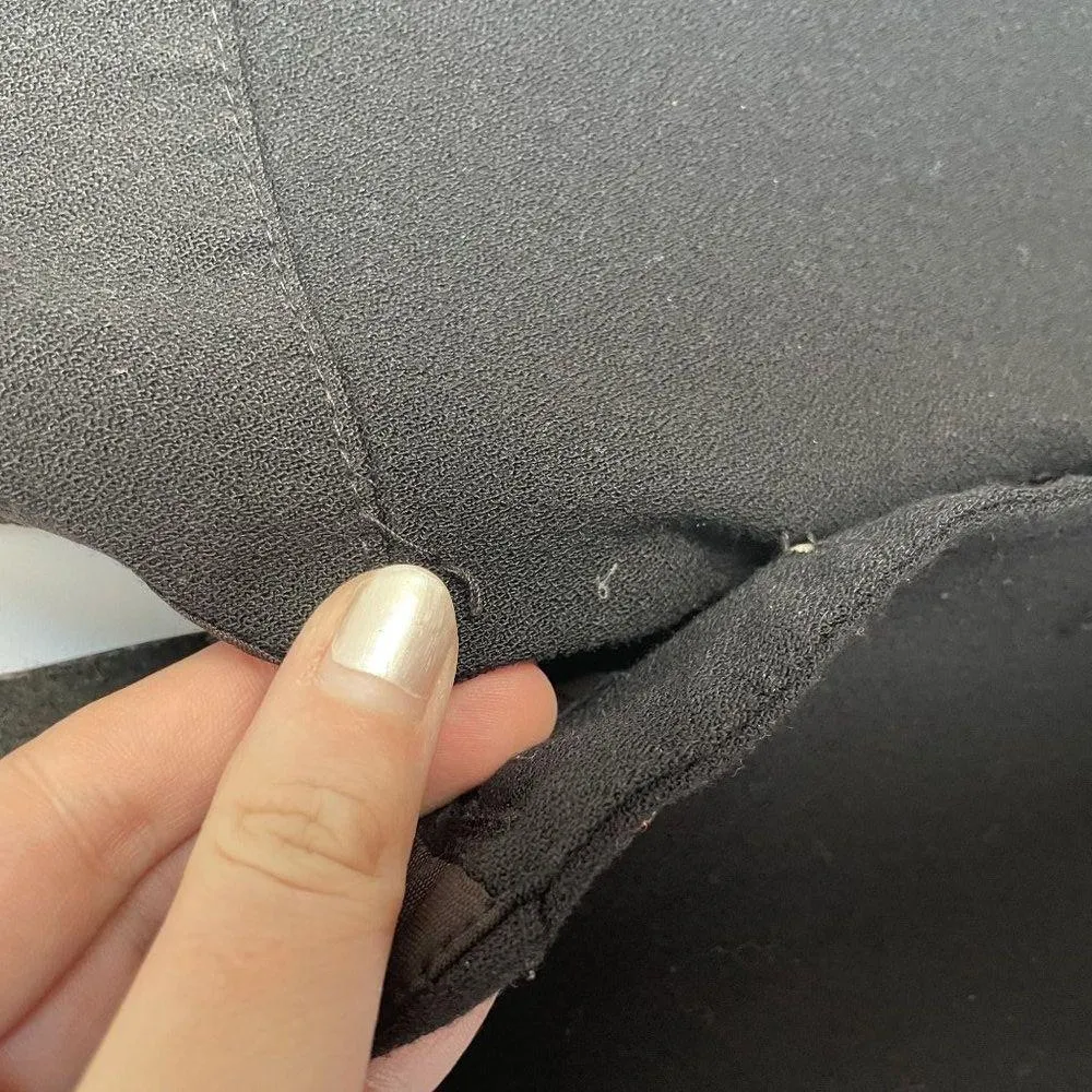 The Limited Vintage Black Suspender Dress Silver Button Accents Size 6 Wool Rayo - Image 3