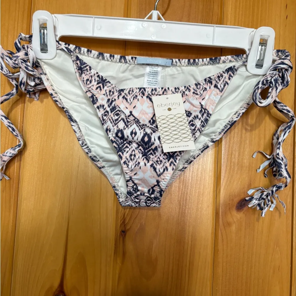 Eberjey Women Rumba Eva String Side Tie Bikini Bottom Size M Blue Pink Swim NWT - Image 6