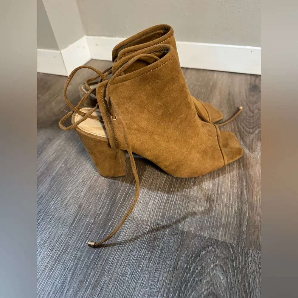Maurice's 2/$10 Tan Suede Block Heel Ankle Boots - Image 4