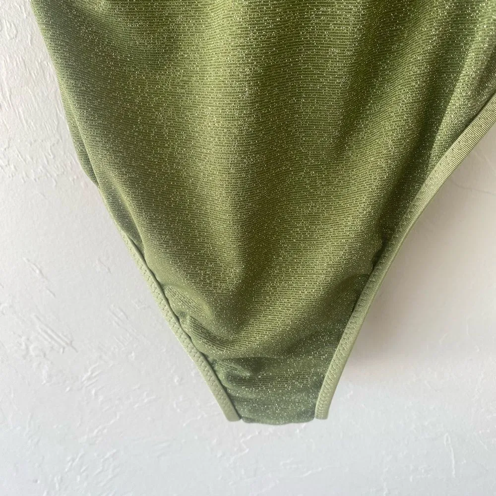 Fe Noel Target collab green silver sparkle one piece swimsuit Size XXS - Image 6