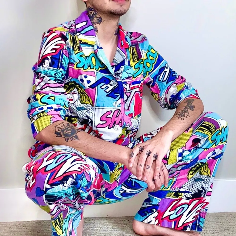 Vintage Victoria’s Secret Pop Art Comic Book Print Pajamas - Image 2