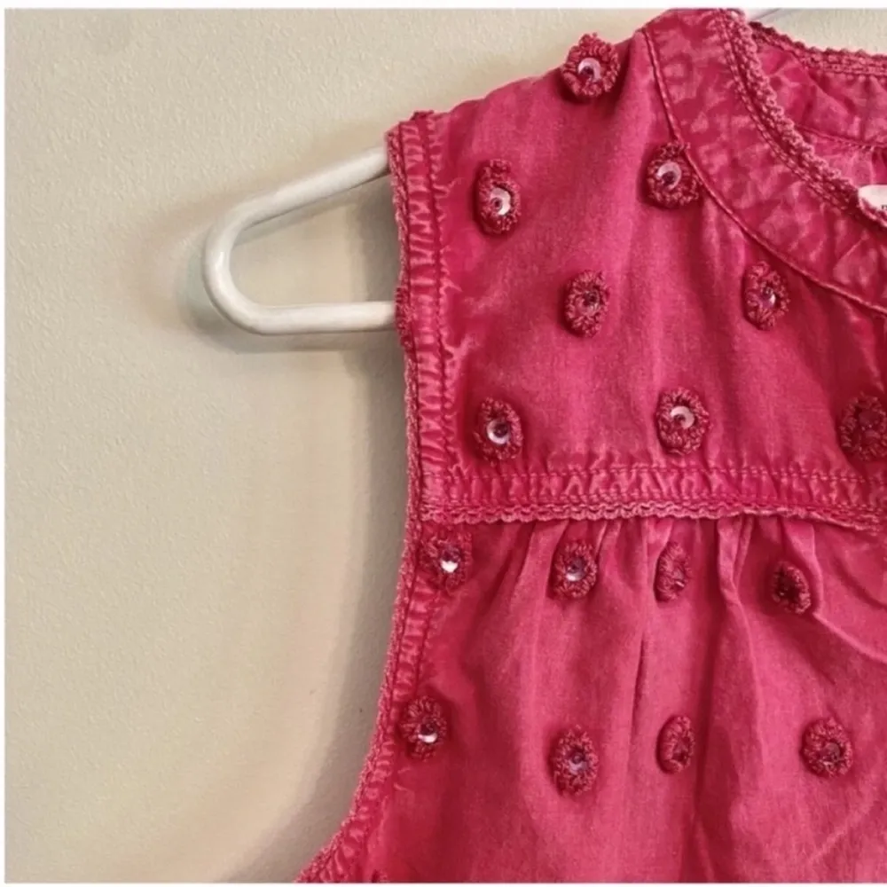 Anthropology Pilcro and the Letterpress Adira Button Down Pink Beaded Top Small Orange - Image 7