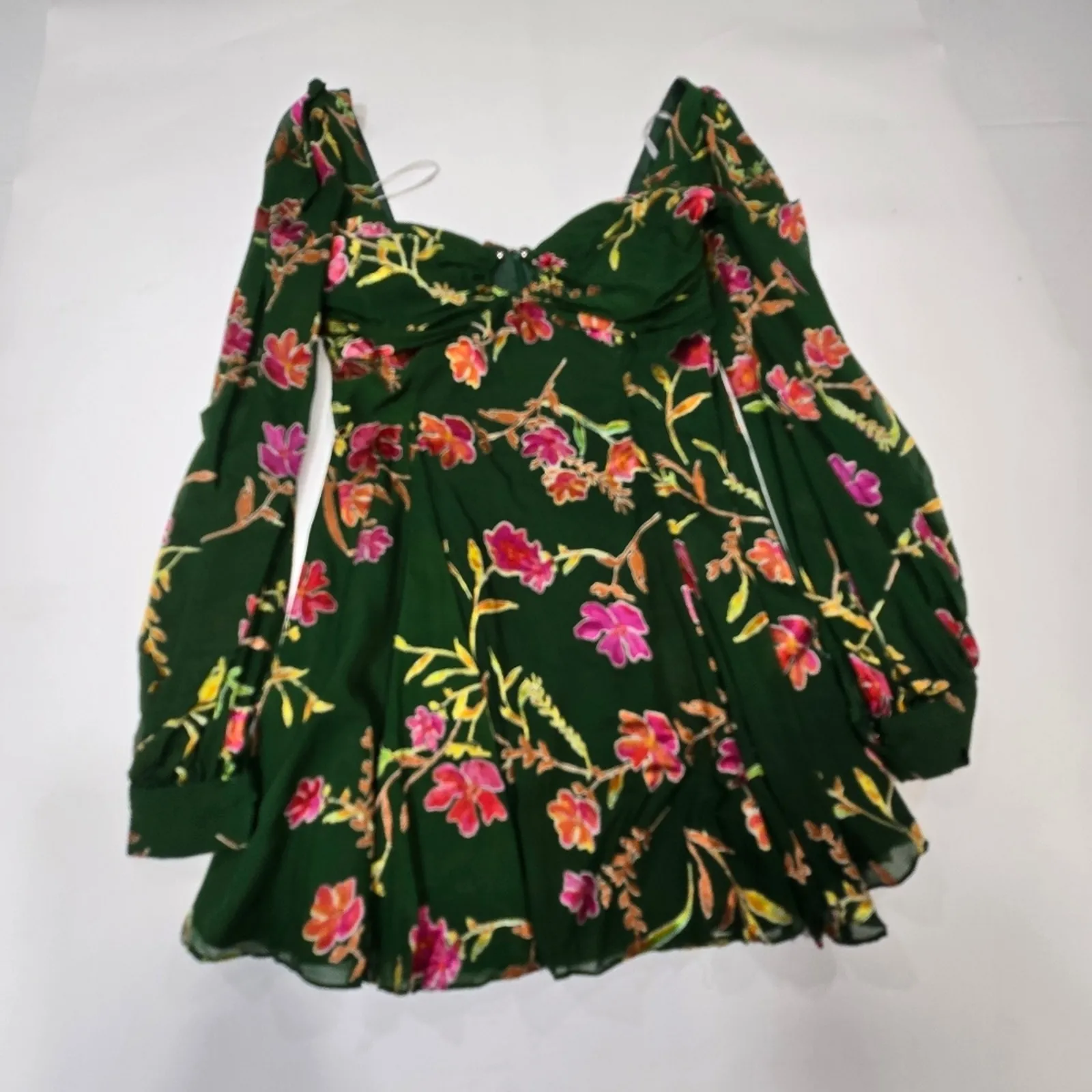 Lovers and Friends Marcella Mini Dress in Jade Floral Small - Image 3