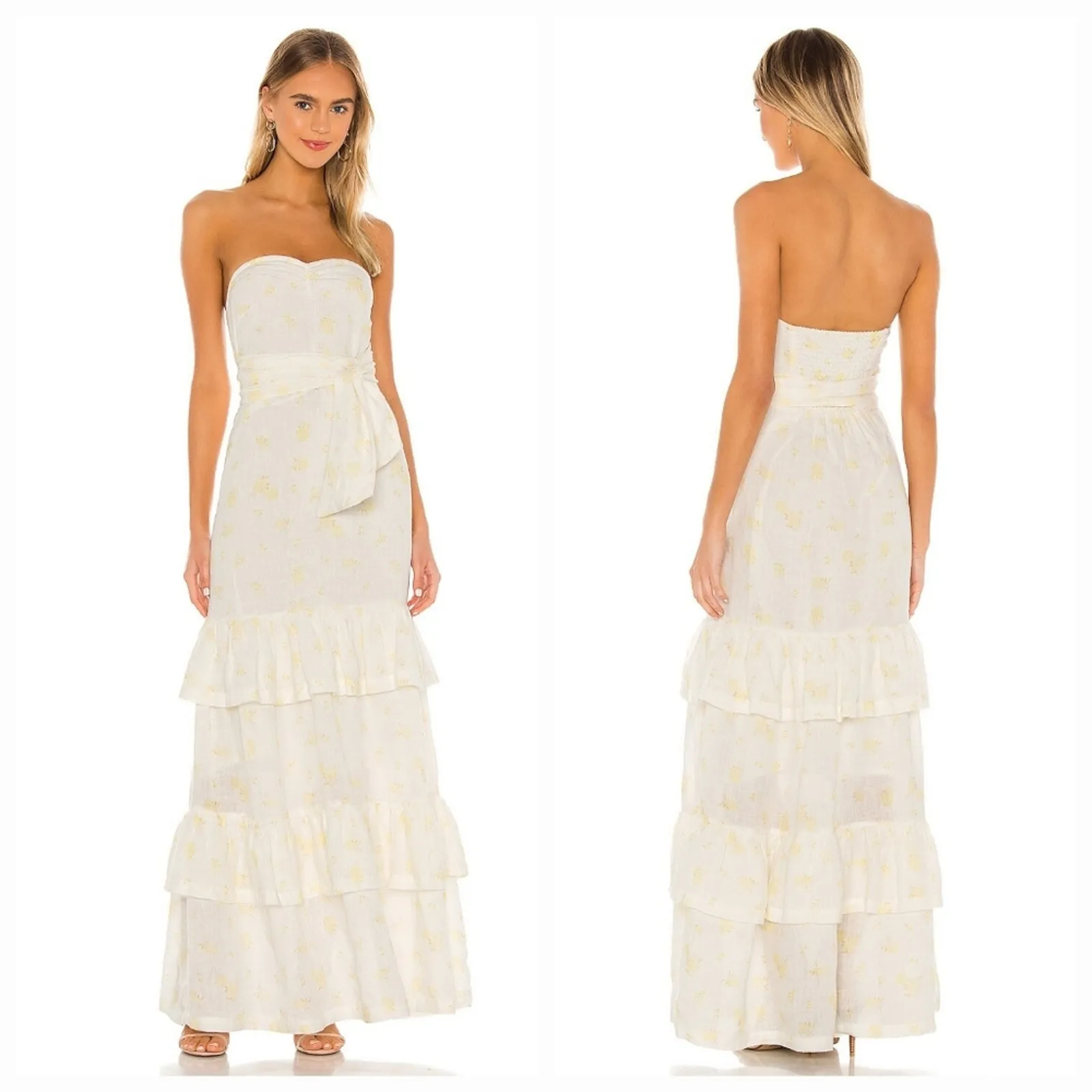 Tularosa Arlo Dress in Faded Yellow Floral XL - Image 3