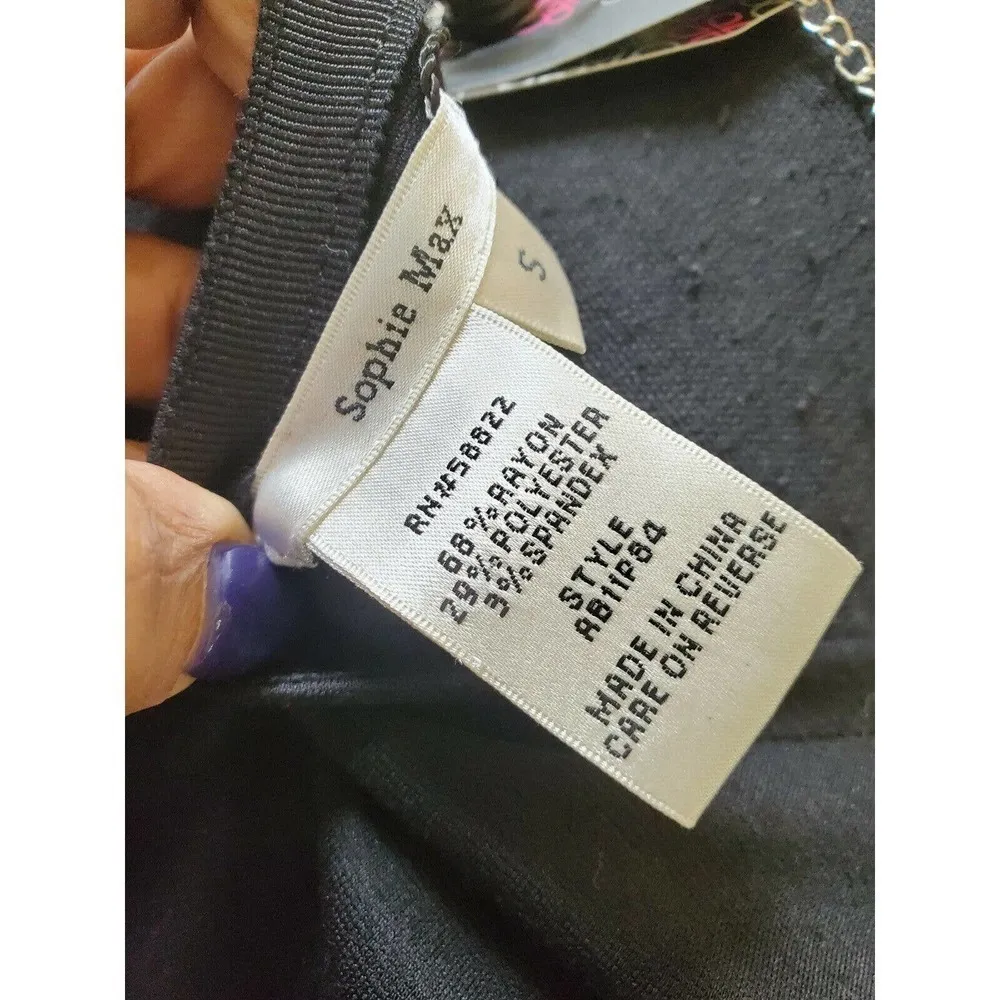 Sophie Max Shirt Top Size S Black Blouse - Image 7