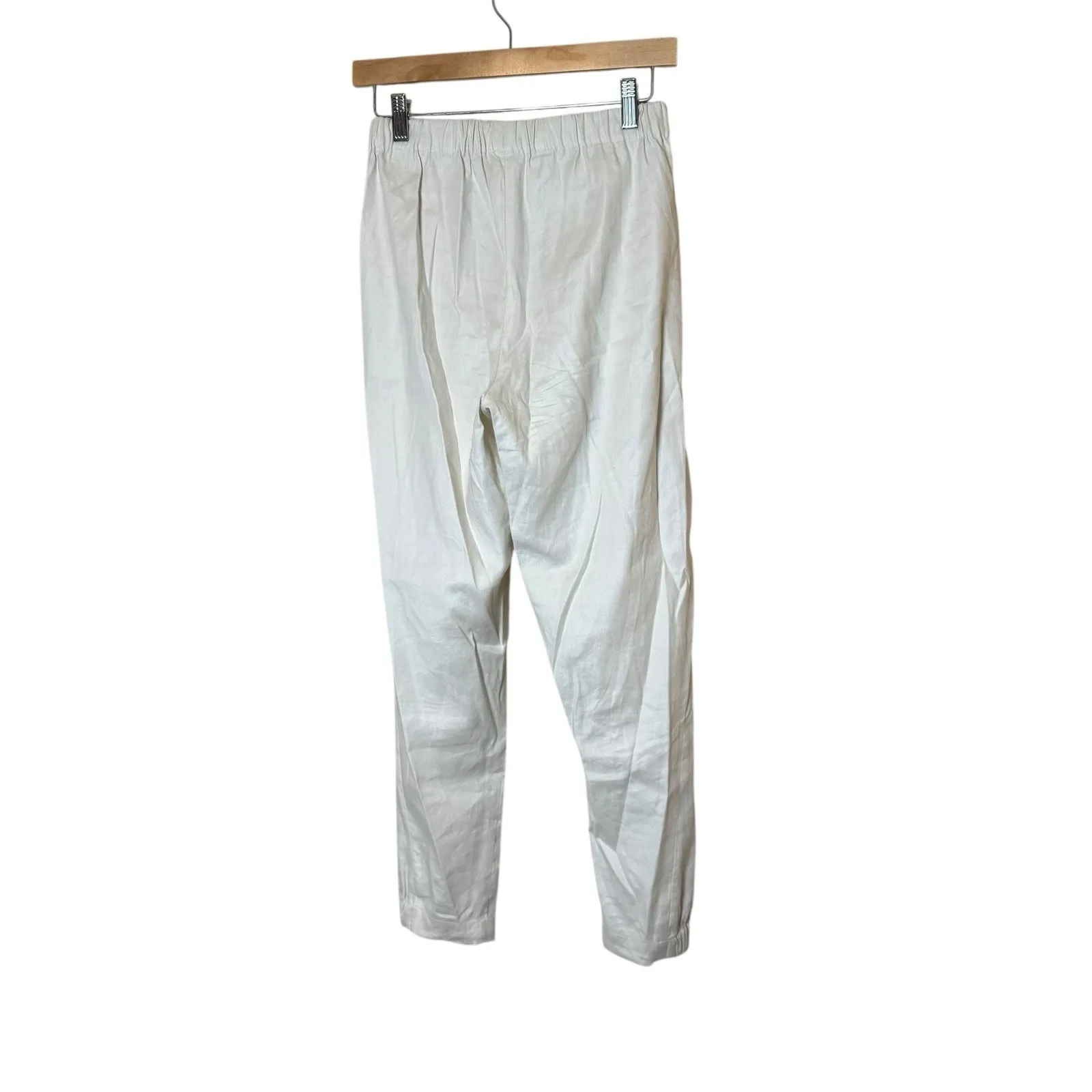 Babaton Dexter Linen Blend Trouser Ankle Pants Small Ivory Quiet Luxury Neutral - Image 7