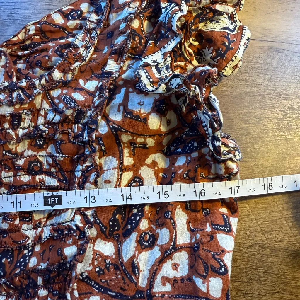 ANTHROPOLOGIE by LOVE THE LABEL Mirabelle Ruffle Cut Out Maxi Dress Sz M Brown Size M - Image 9