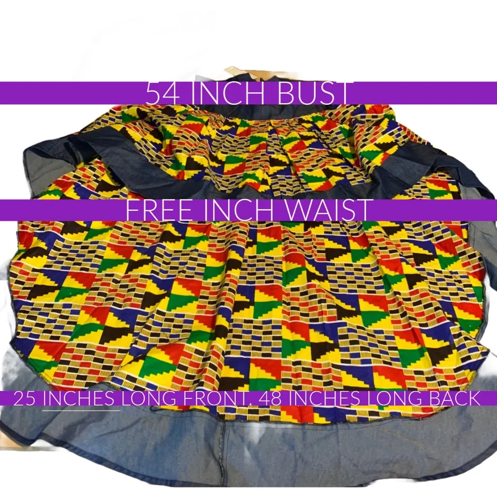 LOOK AT ME HIGH LOW COLORFUL COTTON TUNIC TOP NWT (3X) Blue - Image 11