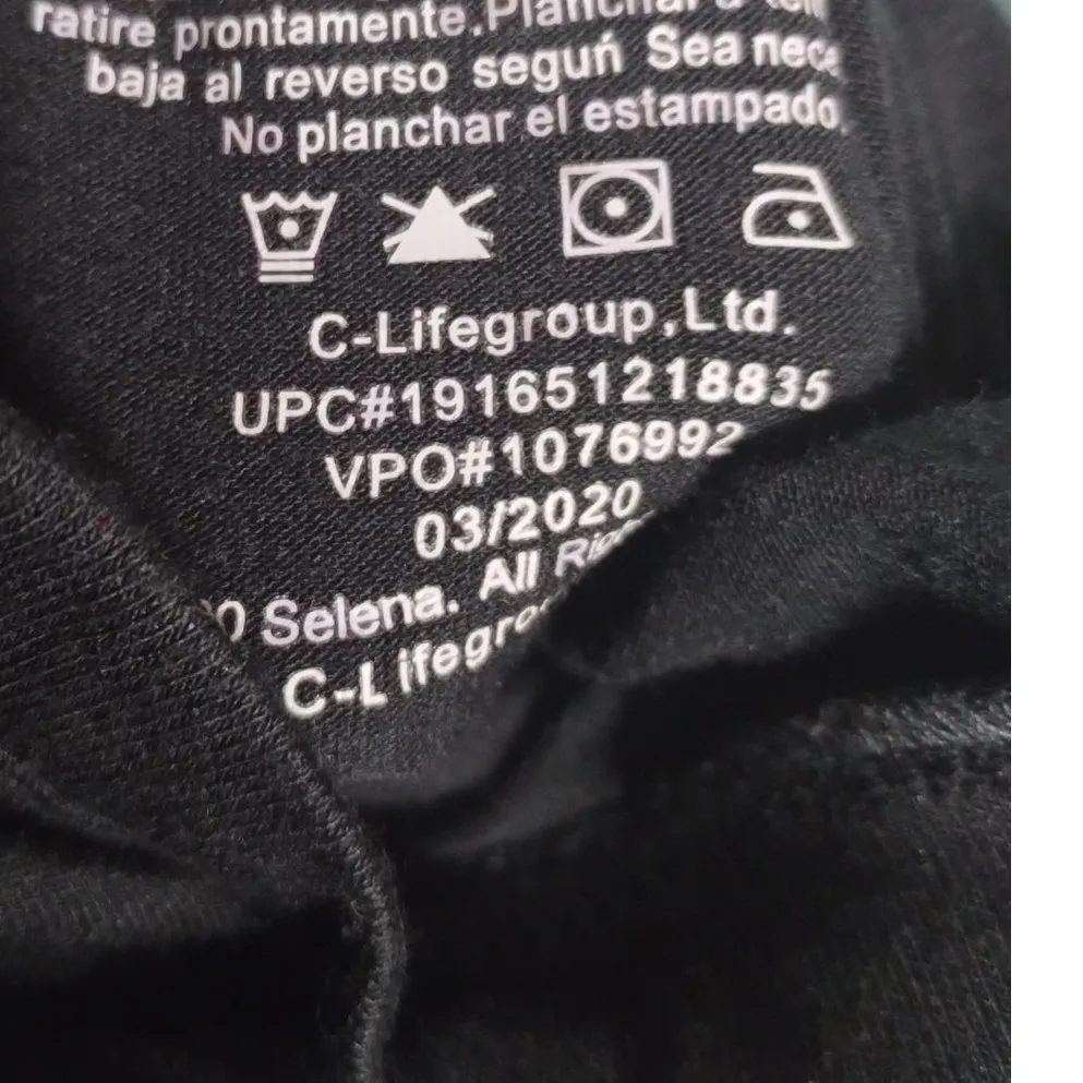 Selena Women Size Small Official Merchandise Neon Graphic High Low Round Hem Tee Black - Image 4