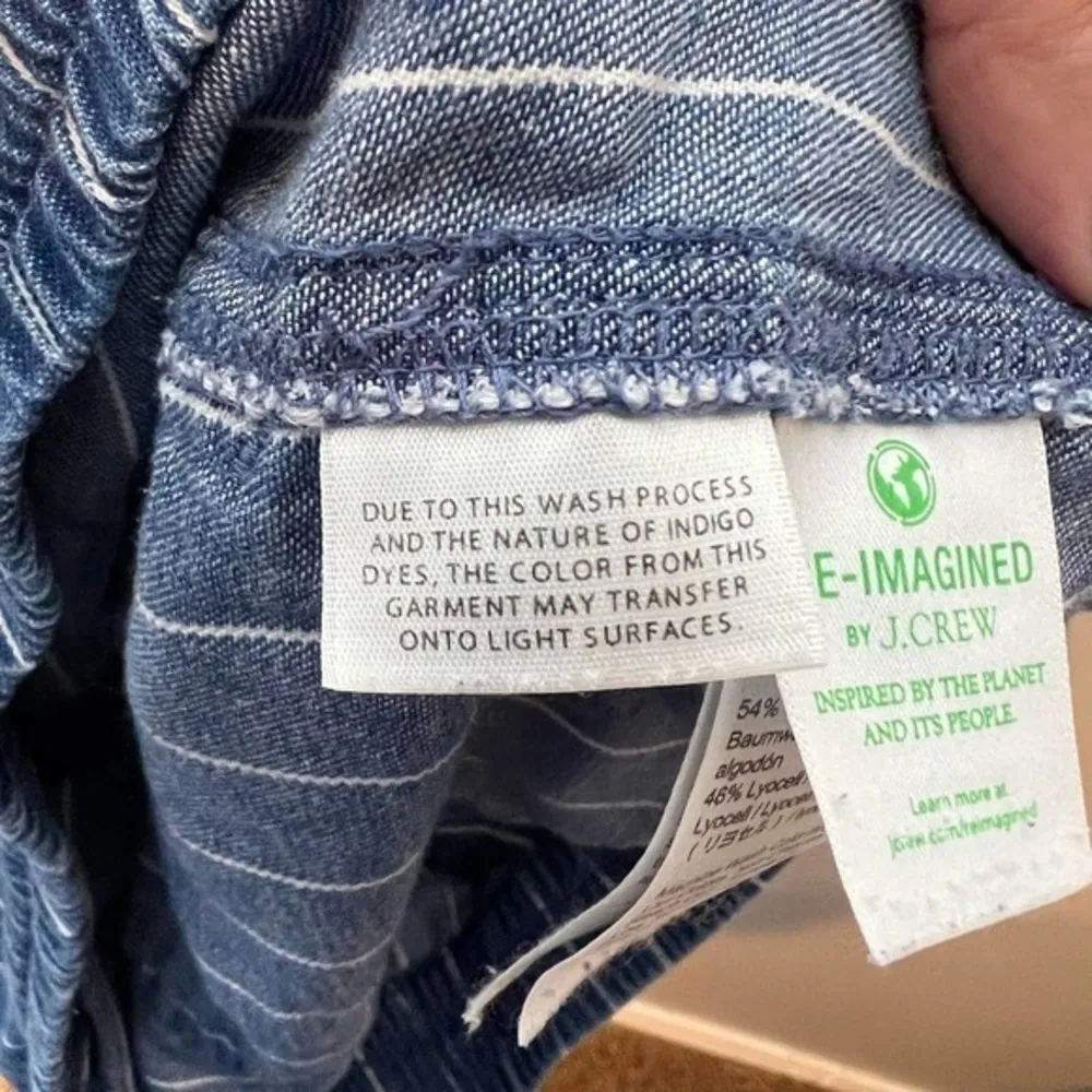 J. Crew Seaside short in indigo stripe blue cotton lyocell pull on size small - Image 11