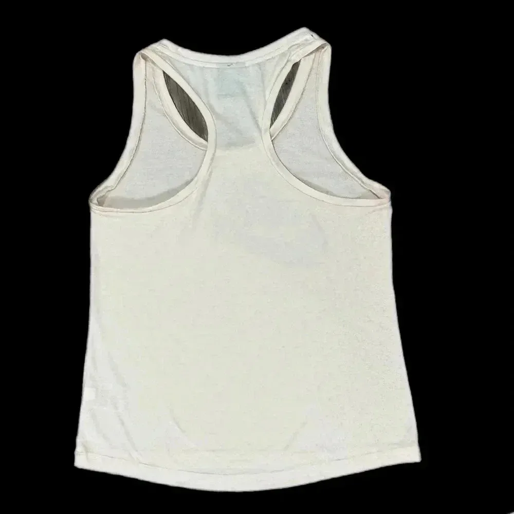 NIKE Essential Tank Top Womens Medium Baby Pink Sleeveless Shirt Center Swoosh - Image 5