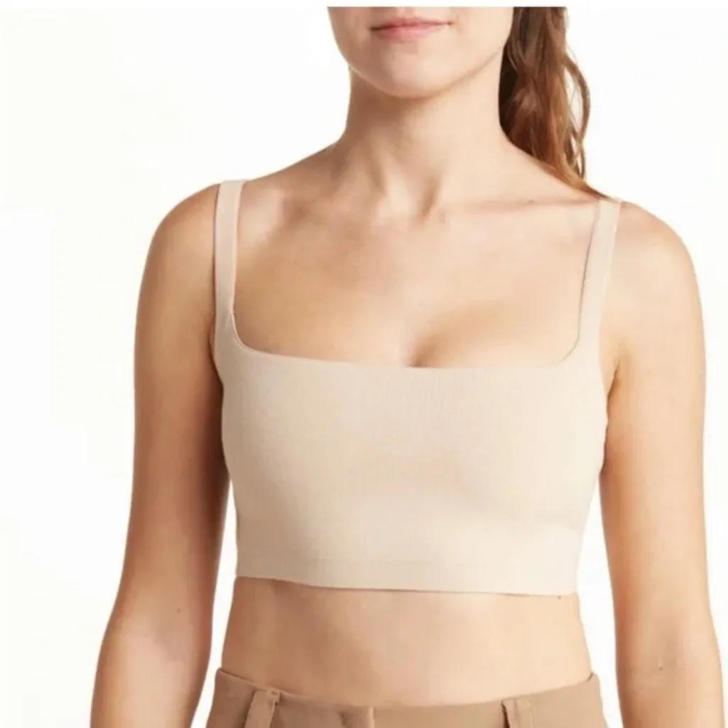 A.L.C. Light Tan Cropped Knit Top XS - Image 3