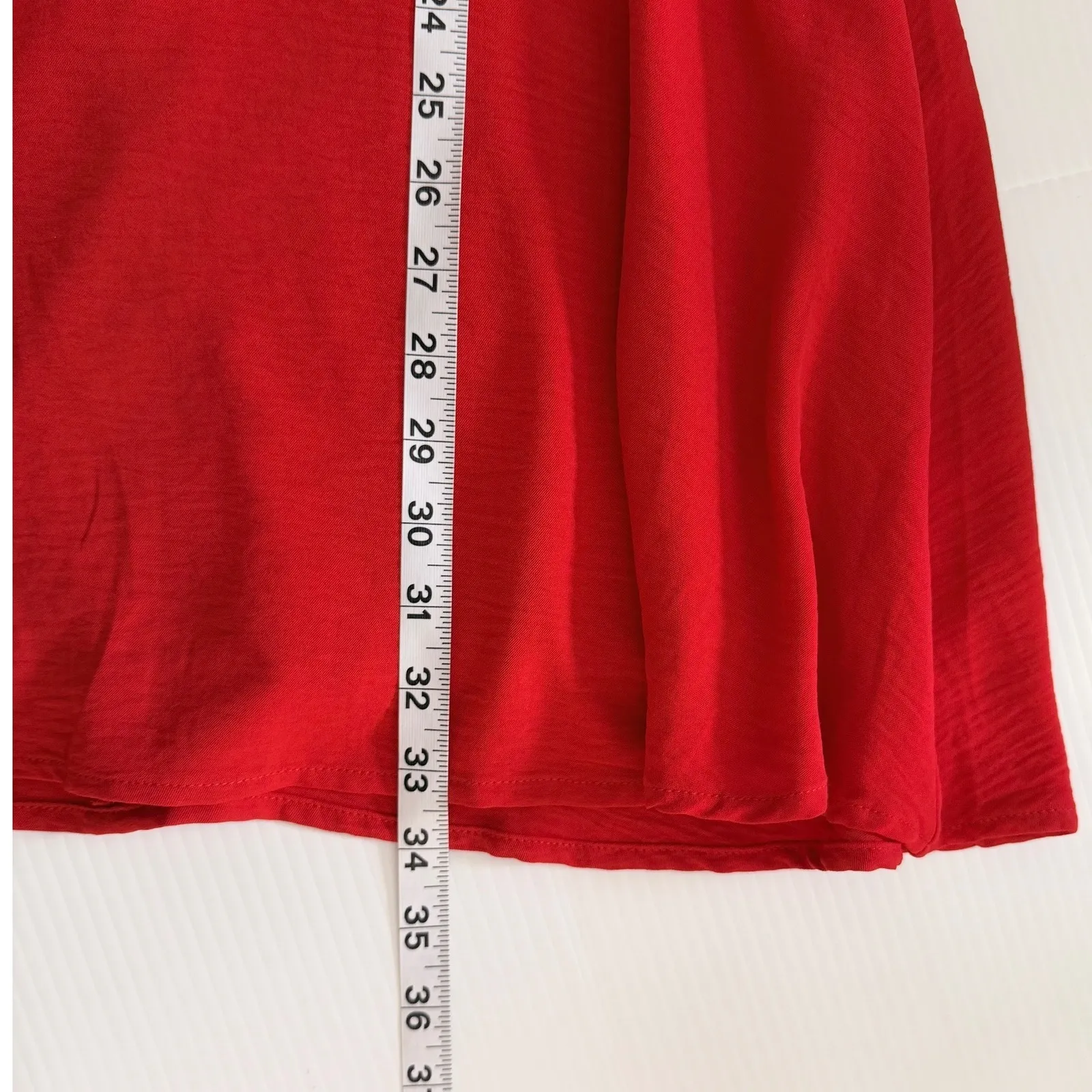 Altard State Red Bow Tie Shoulder V Neck A Line Dress Size M Valentine Fit Flare - Image 8