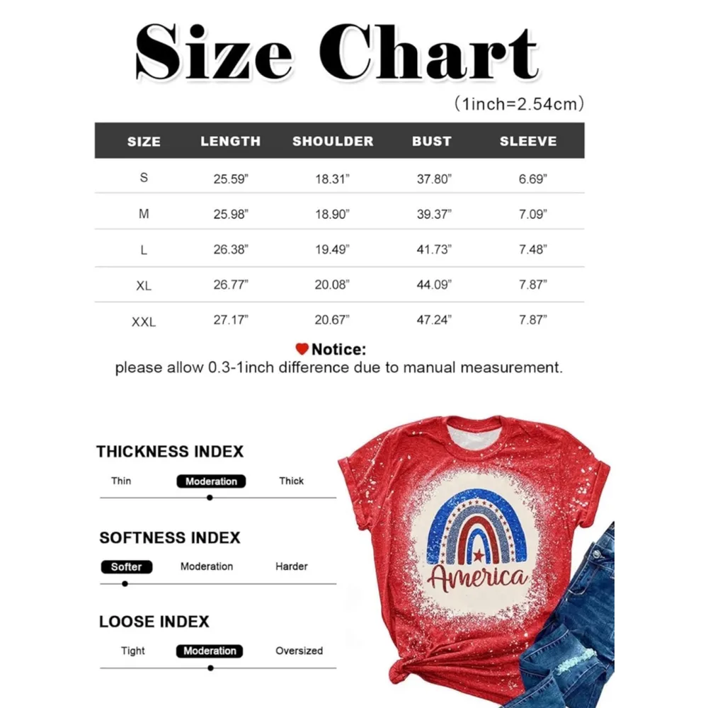 Rainbow American Flag Shirt Patriotic Shirt 4th of July Memorial Day Tshirt Red Size XL - Image 4