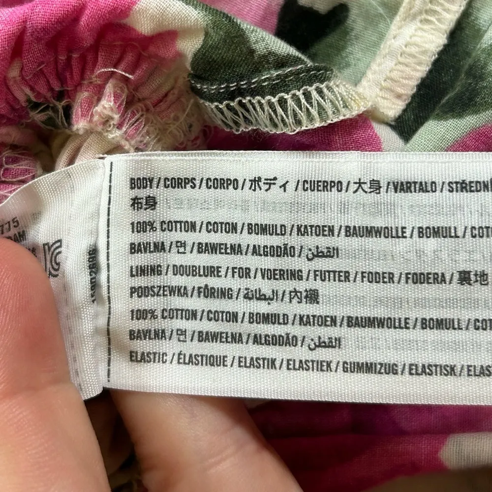 Abercrombie & Fitch Smocked Bodice Ruffle Off Shoulder Floral Mini Dress Size S - Image 14