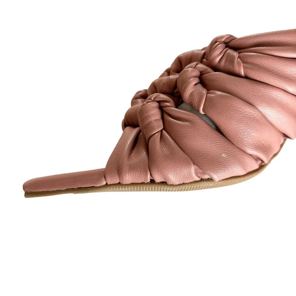 Open Edit Quinn Pink Dawn Knotted Straps Flared
Heel Sandals Size 8 - Image 4