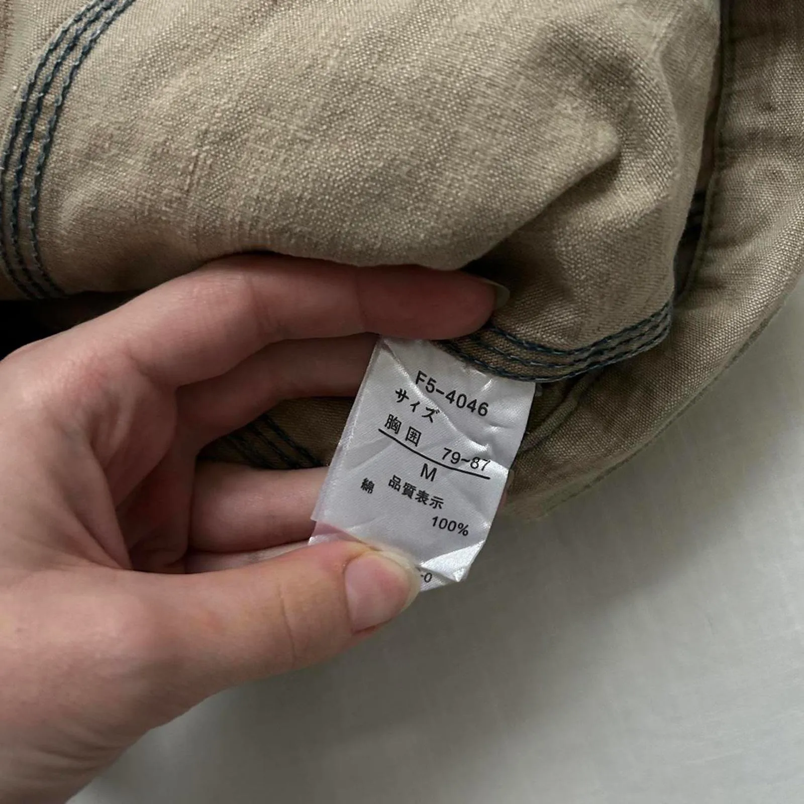 Marithe Francois Girbaud tan overdye denim jacket size small - Image 6