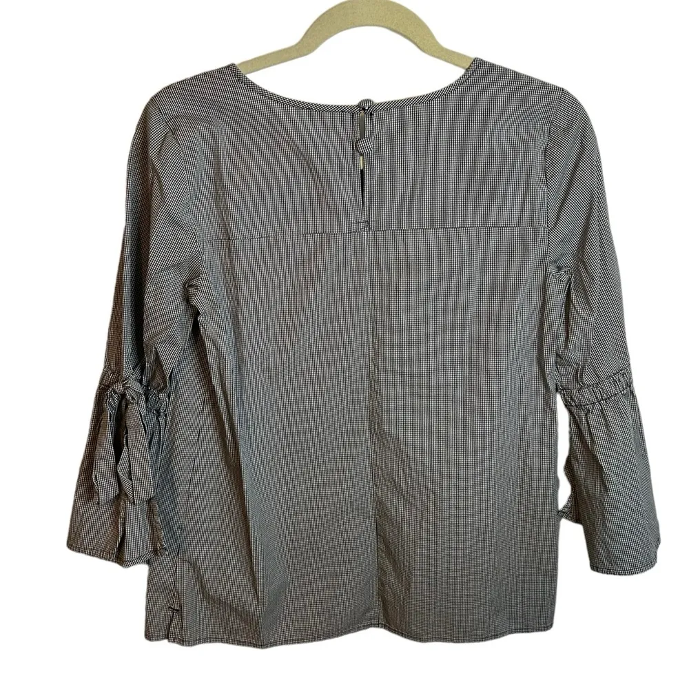 J.Crew  MICRO GINGHAM BELL SLEEVE BLOUSE - Image 2