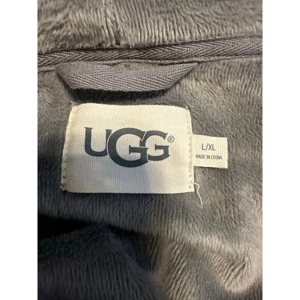 UGG Hooded Plush Robe Size L/XL Gray Soft Cozy Plush Warm Bathrobe #88276 - Image 4