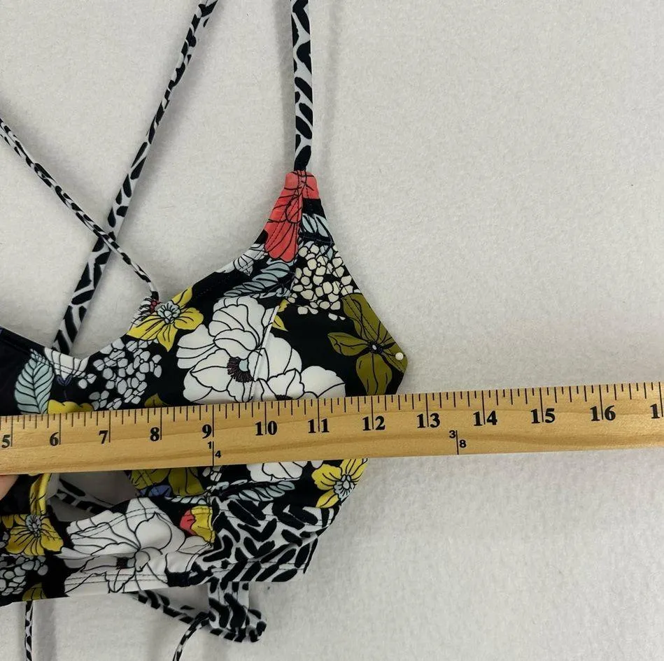 Jessica Simpson Floral Strap Bikini Swim Top Womens Small Multi Y2K - Image 3