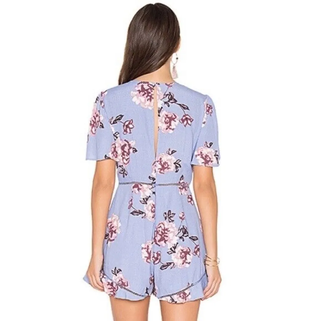 ASTR The Label Cadence Purple Floral Romper - Image 3