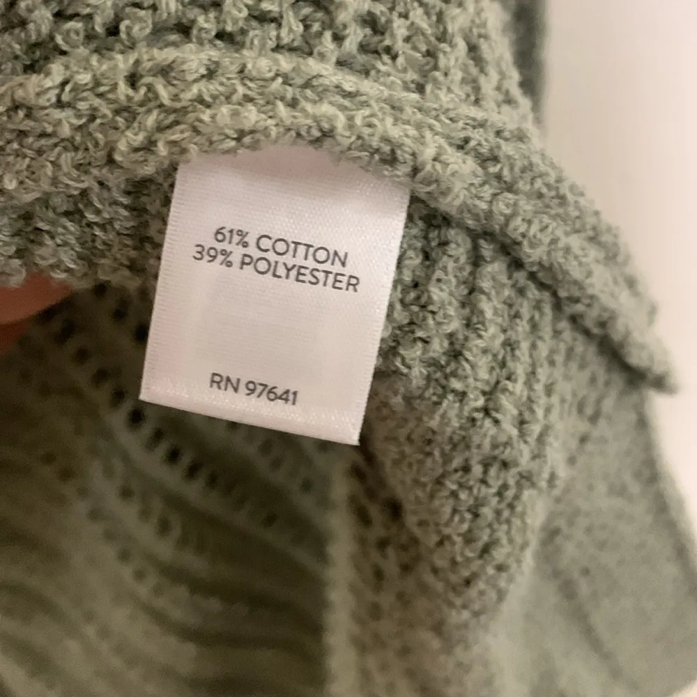 J. Jill open knit slouchy jade green hooded sweater cardigan woman size XL - Image 6