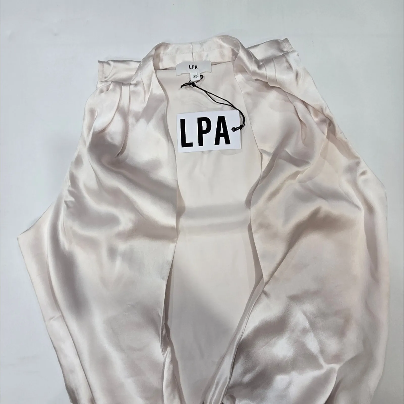 LPA Tie Front Jumpsuit in Champagne Pink XS - Image 7