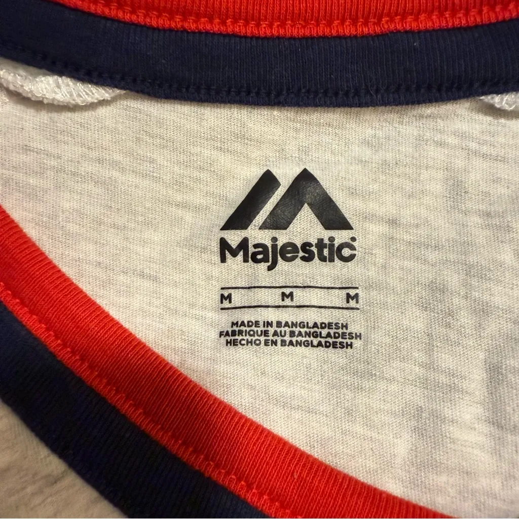 NWOT Majestic Atlanta Braves Double Ringer V-neck T-shirt - Image 4