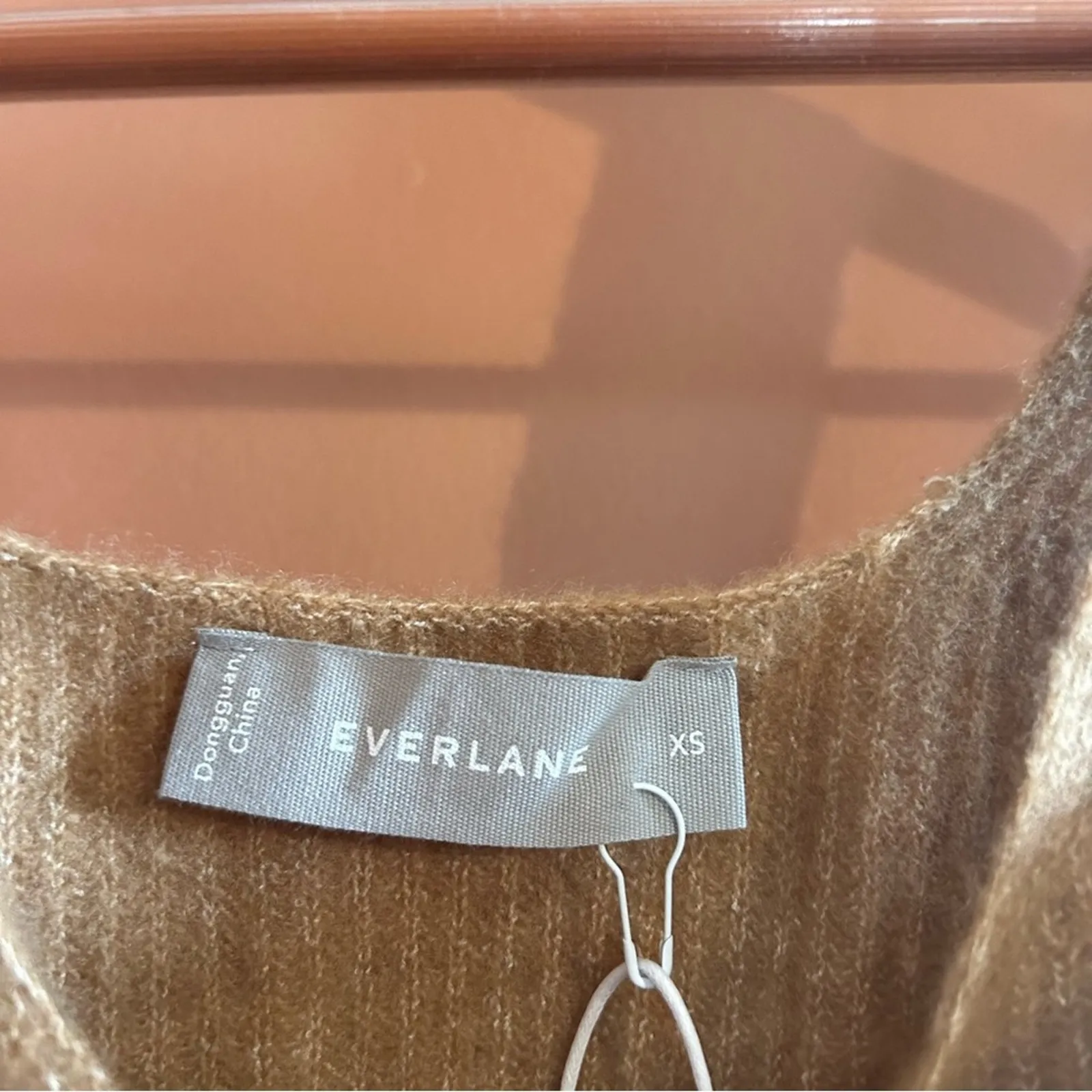 Everlane Cozy Stretch Tank Wool Yak Knit Cropped Soft Top Camel Tan‎ NWT Size XS - Image 4