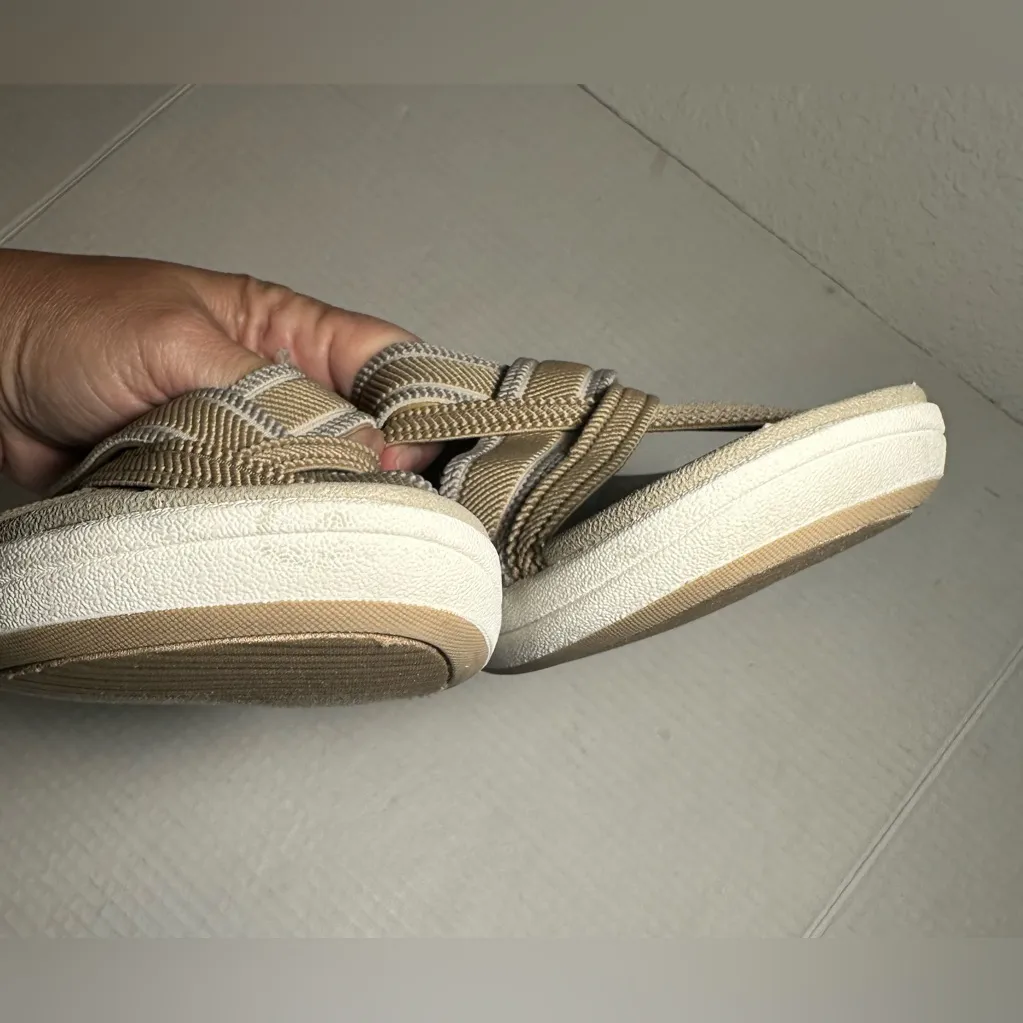 CLOUDSTEPPERS‎ by Clarks Womens Slip On Slide Sandals Mira Isle Sand Size 9M Tan - Image 5