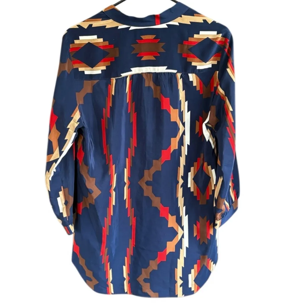 EUC Amanda Uprichard Silk Aztec
Print Tunic Top Size Medium - Image 8
