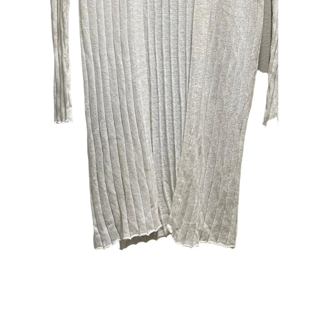 Free People Ribby Rib Maxi Cardigan White Size XS Beach Coastal Minimalist Linen - Image 8