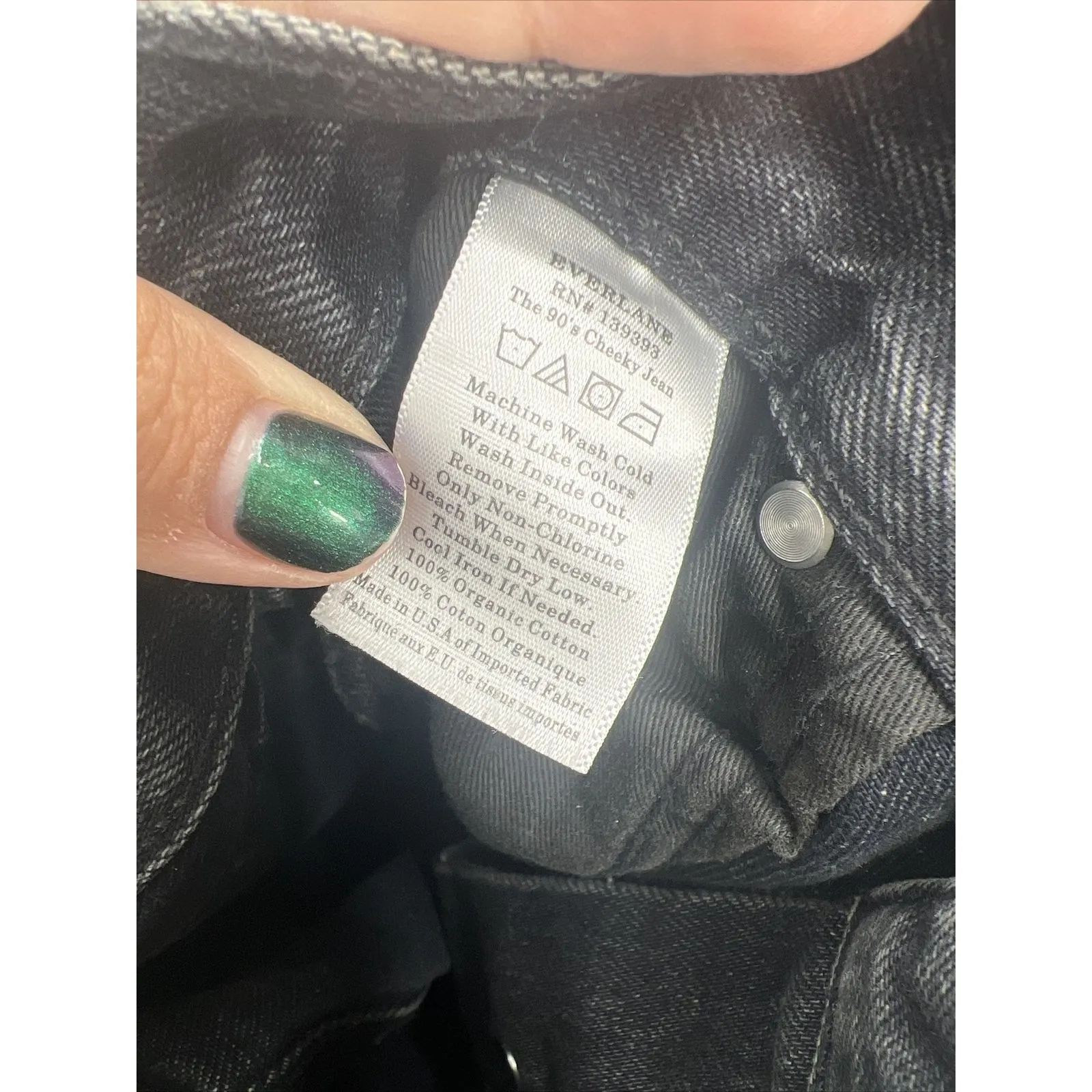 Everlane The 90s Cheeky Jean sz 32 Washed Black Ankle Length Button Up NWT - Image 8