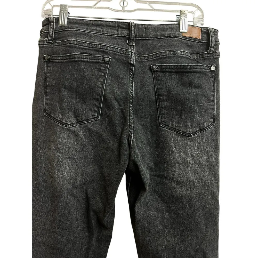 Judy Blue Jeans Boyfriend Fit Blackish Gray Midrise Tapered Stretch 11/30 - Image 14