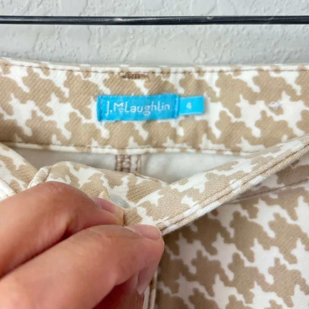 J. Mclaughlin Josette cream/white Houndstooth Pencil skirt Size 4 - Image 5