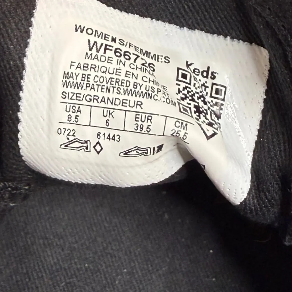 Keds Champion Black Gray Sequin Lace Up Sparkle Sneakers Women's 8.5 - Image 8