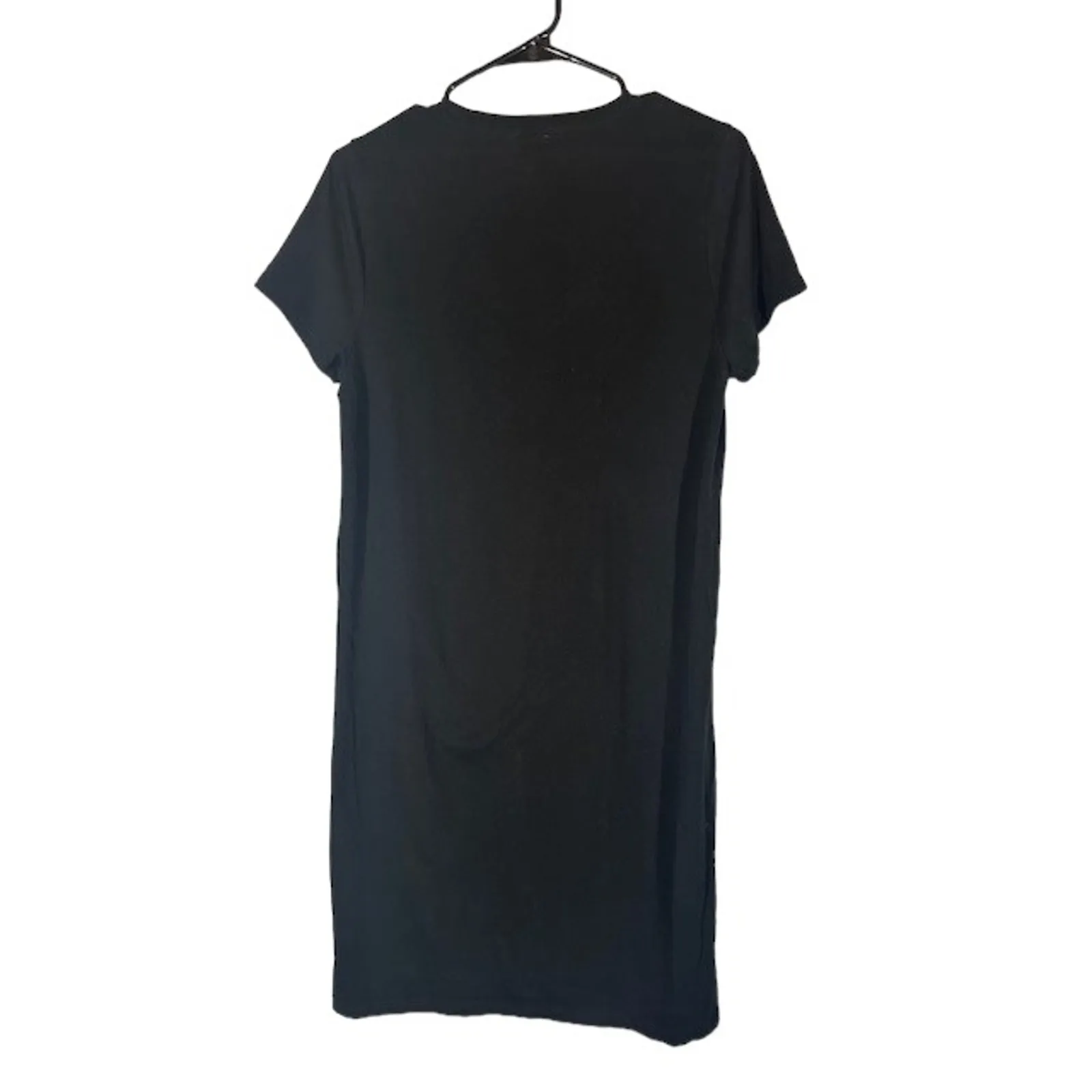 J.Crew Black Lightweight Cotton Tee Dress Short Sleeve Casual Women Size Medium - Image 2