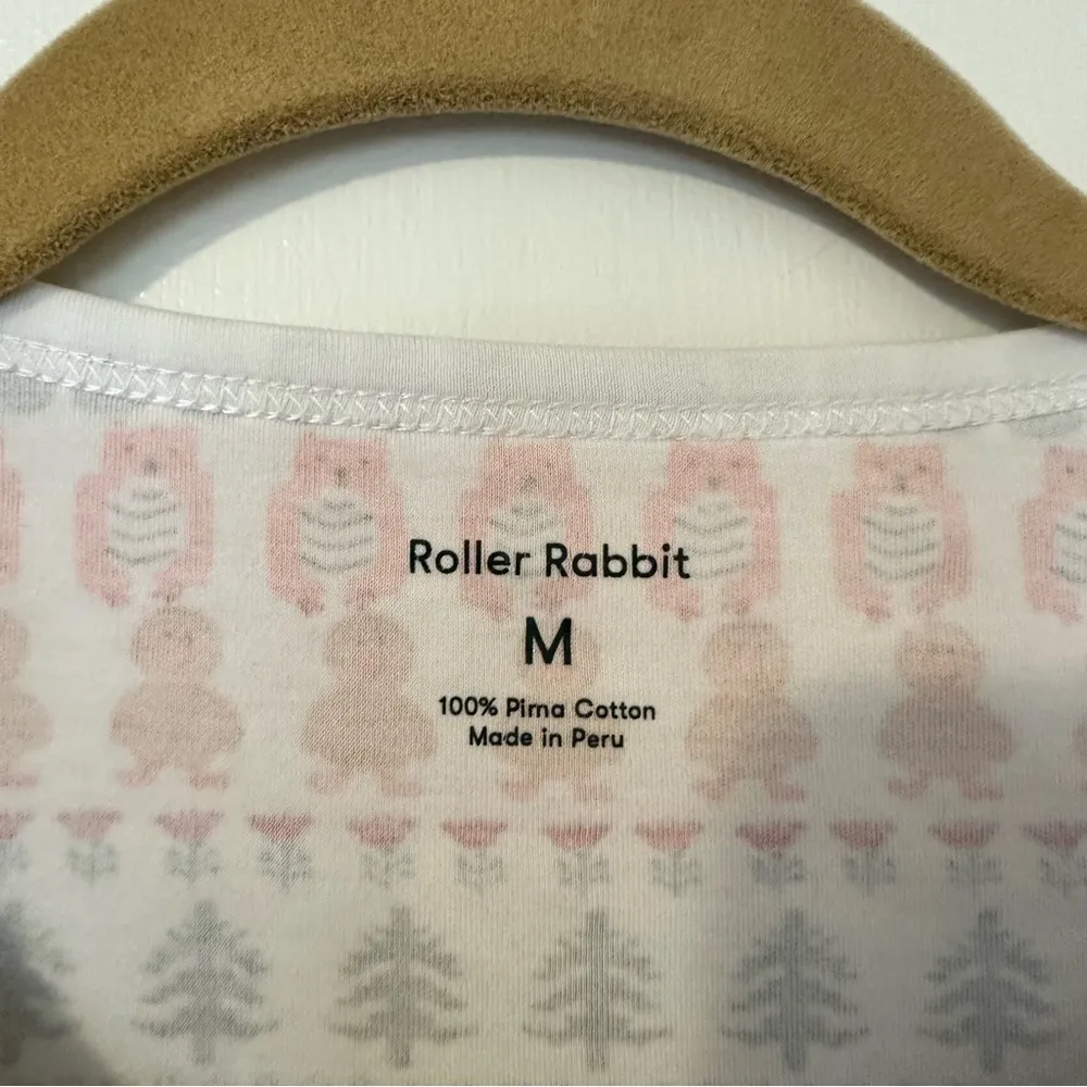 Roller Rabbit Bands Weave Pajama Pima Cotton Woodland Animals Womens Medium - Image 7