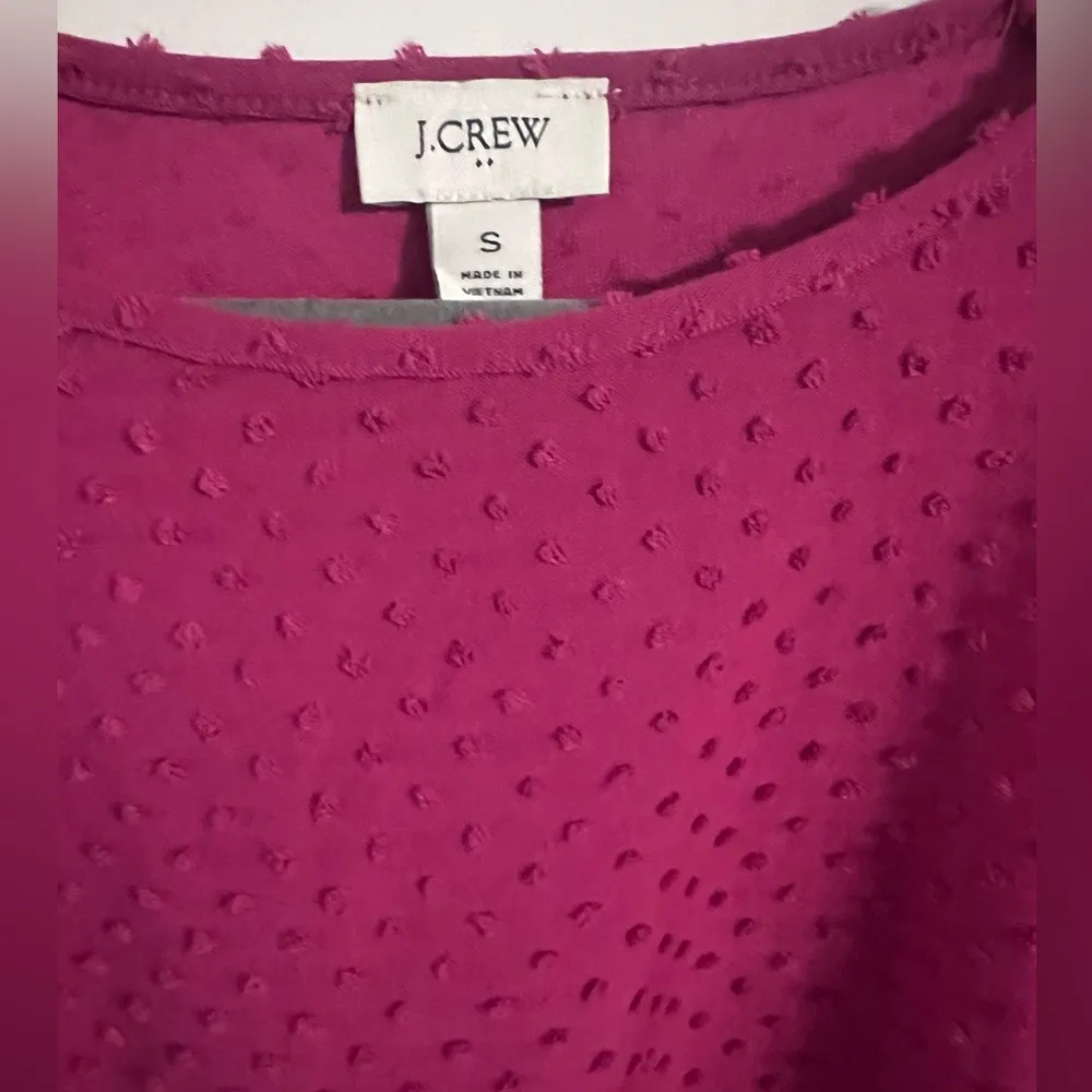 J. Crew Swiss Dot Magenta Puff Sleeve Dress Women’s Size Small NWT - Image 4