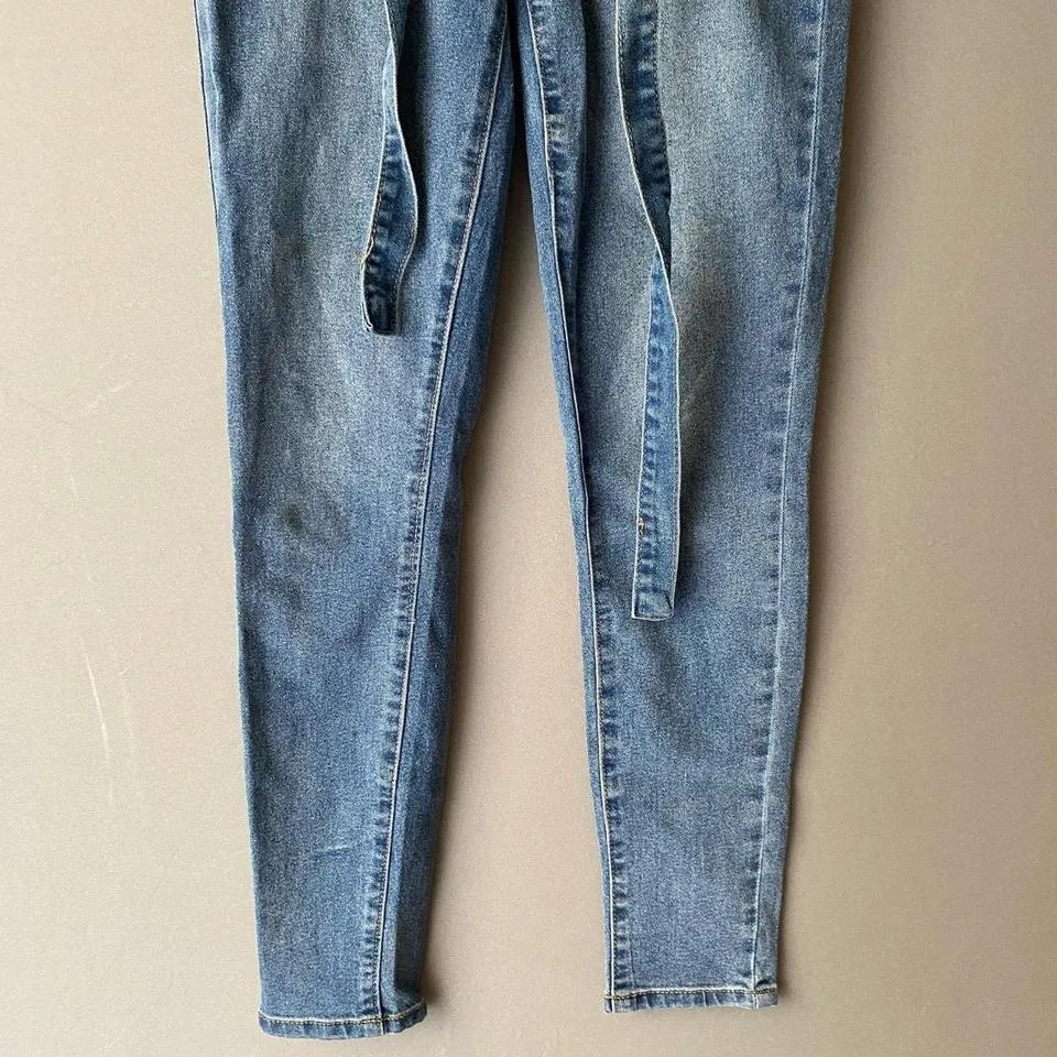 Highway Jeans sz 1 (juniors) paper bag waist‎ blue jean pants - Image 4