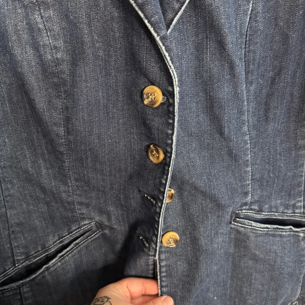 Coldwater Creek blue denim button up jacket size 16 - Image 2