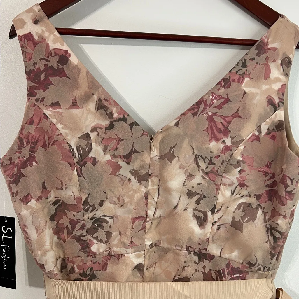 SL Fashions NWT Floral Chiffon Dress – Size 14 - Image 7