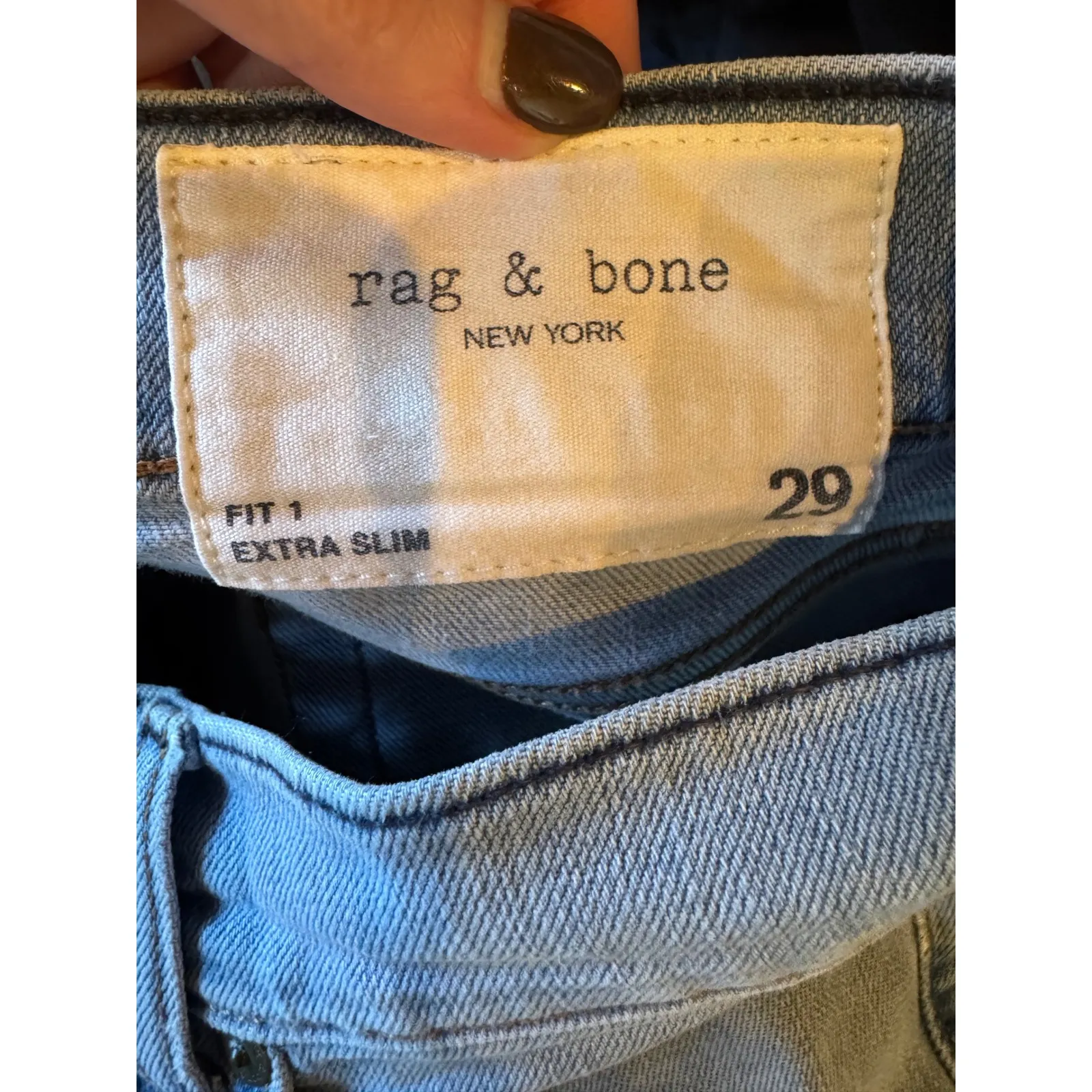 Rag & Bone Jeans Women 29 Blue Euclid Light Wash Fit 1 Extra Slim Fit Button Fly - Image 8