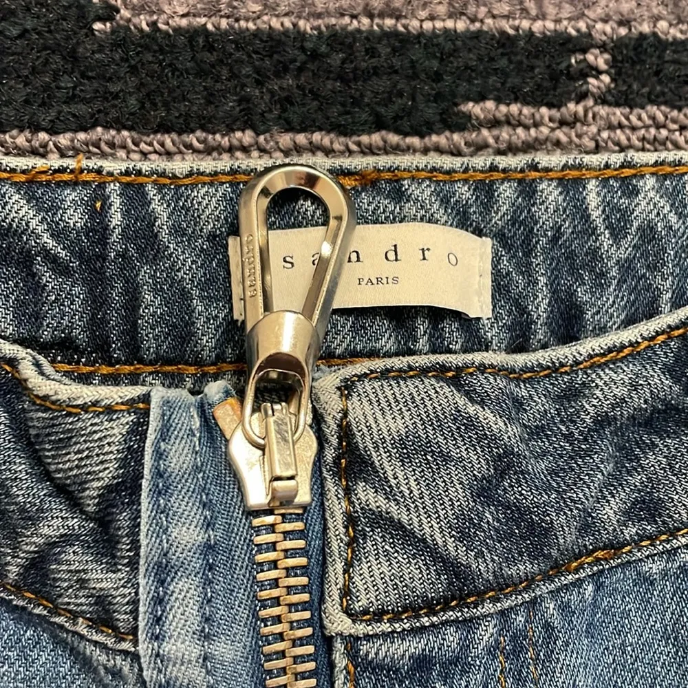 Sandro  Paris Patchwork Blue Jeans - Image 5