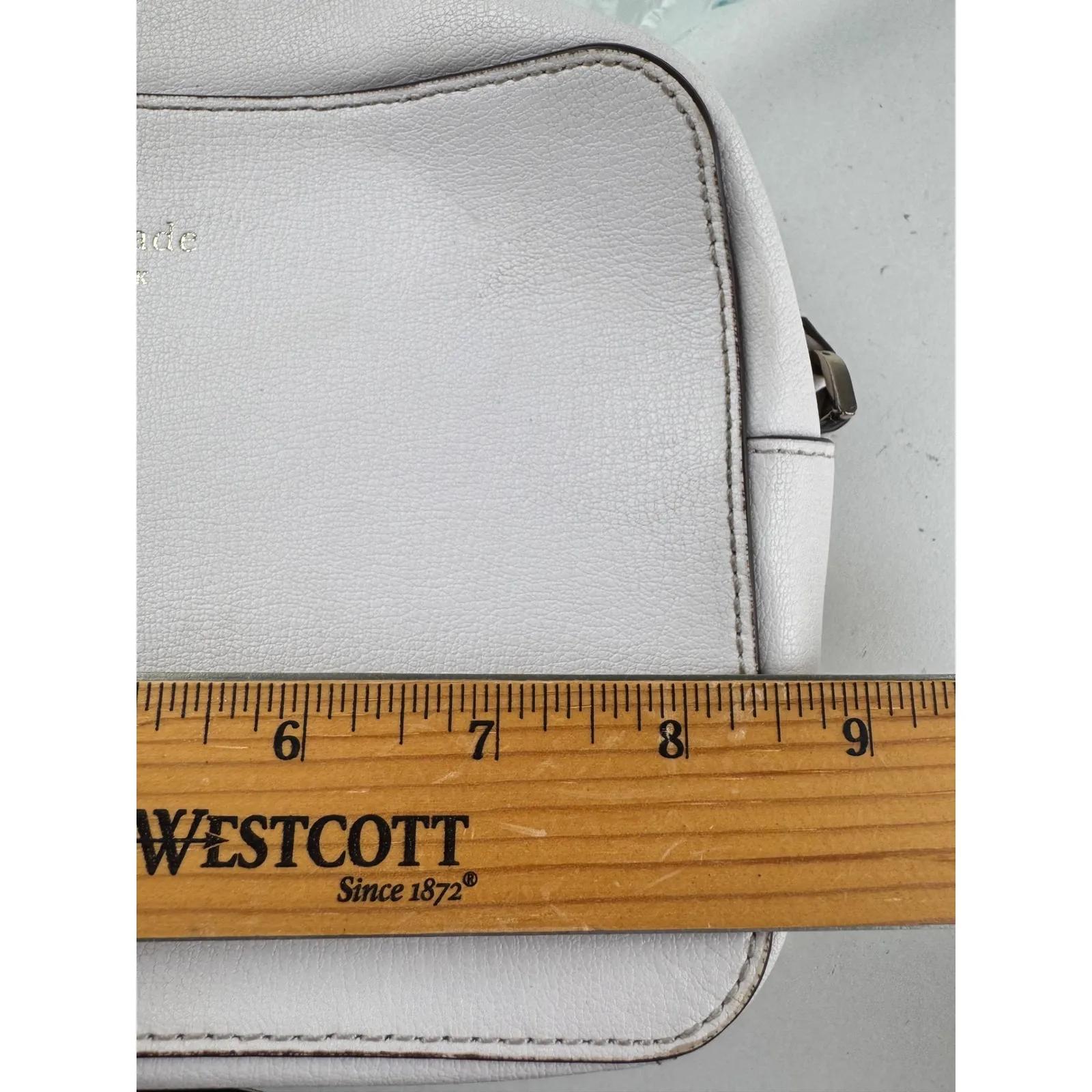 Kate Spade New York Harper Leather Crossbody Bag White Adjustable Strap - Image 8