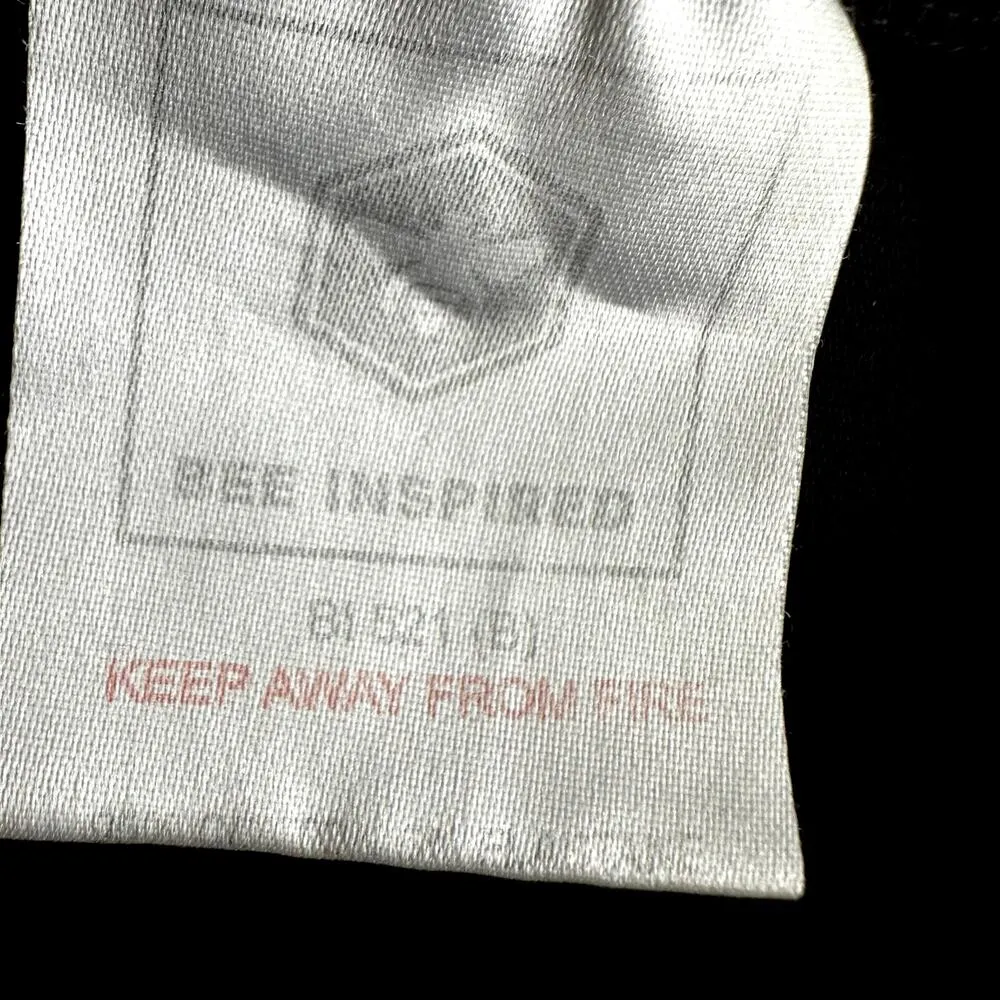 Bee Inspired Colorblock Tee T Shirt Crew Neck Embroidered Logo Red Black Small - Image 5